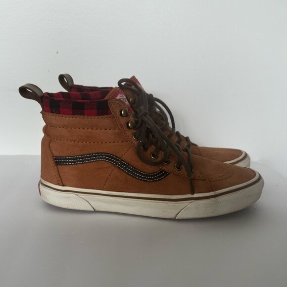 Vans Men's Sk8-Hi MTE Leather Glazed Ginger Flannel High Top - Picture 5 of 5
